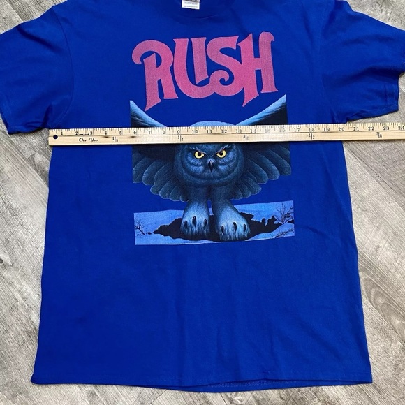 Vintage RUSH T Shirt Men’s Large Blue Fly By Night Owl 2000’s Y2K VERY RARE. - Picture 7 of 11
